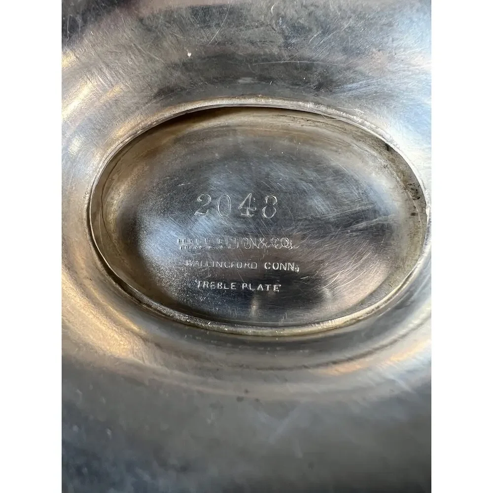 Antique ~18’-19’ Vintage Triple Silverplated Hall elton & CO Treble Plate Tray
